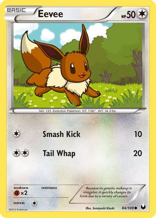 Eevee (84) (84) 084  - Reverse Holofoil Dark Explorers - Common