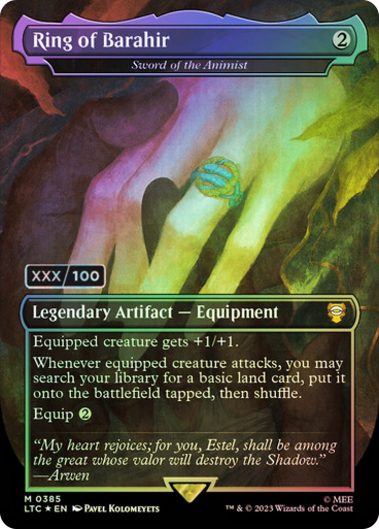 Ring of Barahir - Sword of the Animist (Serial Numbered) (LTC-385) - Tales of Middle-earth Commander / Ring of Barahir (Borderless) Foil