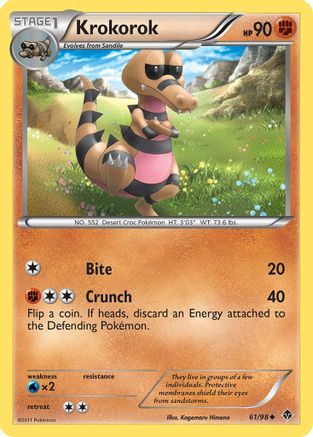 Krokorok  - Reverse Holofoil Emerging Powers - Uncommon
