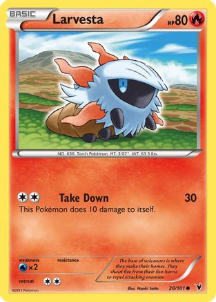 Larvesta (20)  - Reverse Holofoil Noble Victories - Common