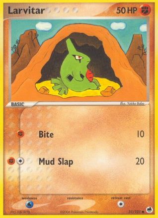 Larvitar 051  - Reverse Holofoil Dragon Frontiers - Common