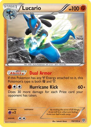 Lucario (78) (78) 078/135  - Holofoil Plasma Storm - Holo Rare