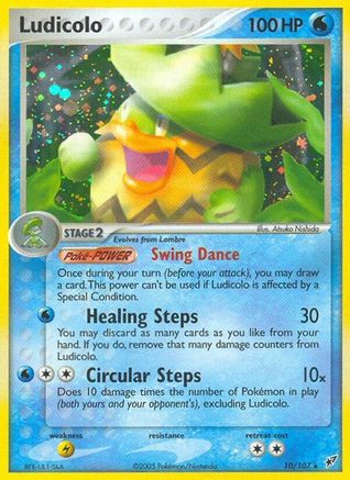 Ludicolo - 010/107/107  - Reverse Holofoil Deoxys - Holo Rare