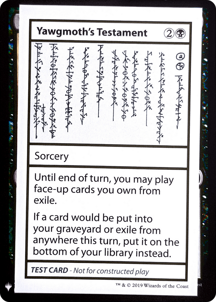 Yawgmoth's Testament (CMB1-) - Mystery Booster Playtest Cards 2019