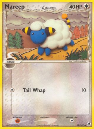Mareep (Delta Species) 054  - Reverse Holofoil Dragon Frontiers - Common