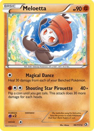Meloetta (86) (86) 086  - Reverse Holofoil Legendary Treasures - Rare
