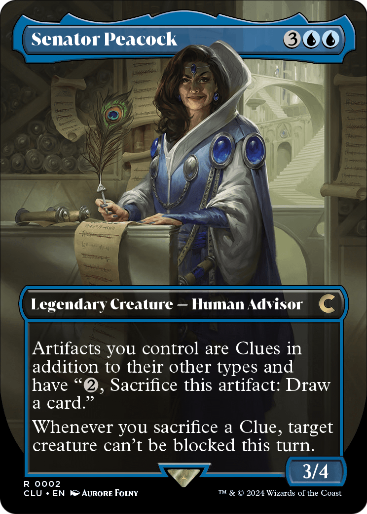 Senator Peacock (Borderless) (CLU-002) - Ravnica: Clue Edition