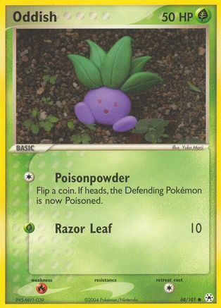 Oddish 068  - Reverse Holofoil Hidden Legends - Common
