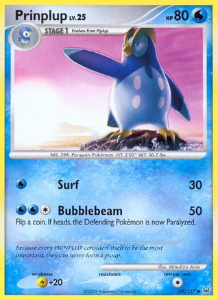Prinplup  - Reverse Holofoil Platinum - Uncommon