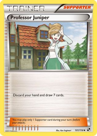 Professor Juniper 101  - Reverse Holofoil Black and White - Uncommon