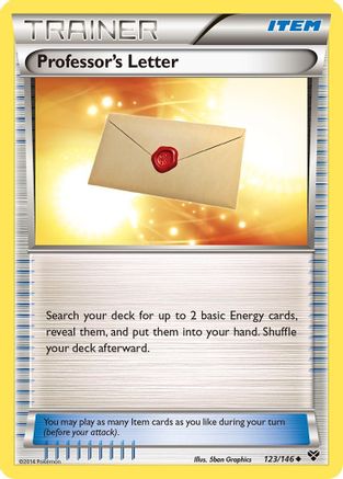 Professor's Letter 123  XY Base Set - Uncommon