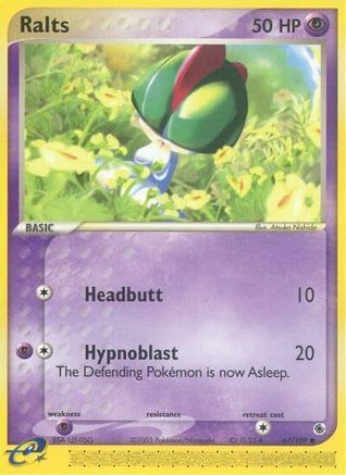 Ralts - 67/109/109  - Reverse Holofoil Ruby and Sapphire - Common