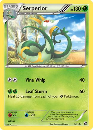 Serperior (5)  - Holofoil Black and White - Holo Rare