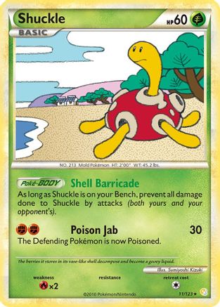Shuckle 011  - Reverse Holofoil HeartGold SoulSilver - Holo Rare