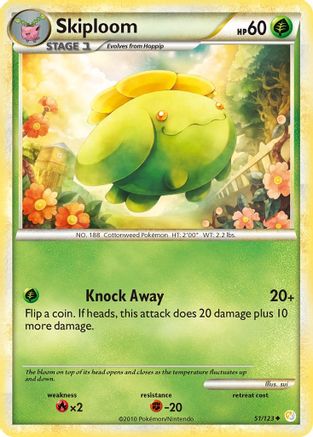 Skiploom 051  - Reverse Holofoil HeartGold SoulSilver - Uncommon