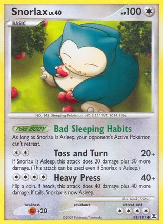 Snorlax (81) (81) 081  - Reverse Holofoil Rising Rivals - Common