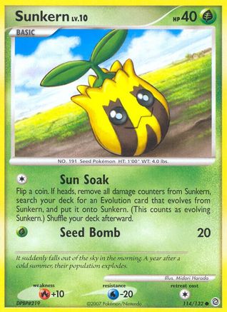 Sunkern  - Reverse Holofoil Secret Wonders - Common