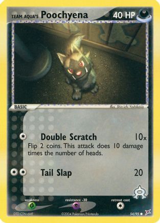 Team Aqua's Poochyena 054/95  - Reverse Holofoil Team Magma vs Team Aqua - Common