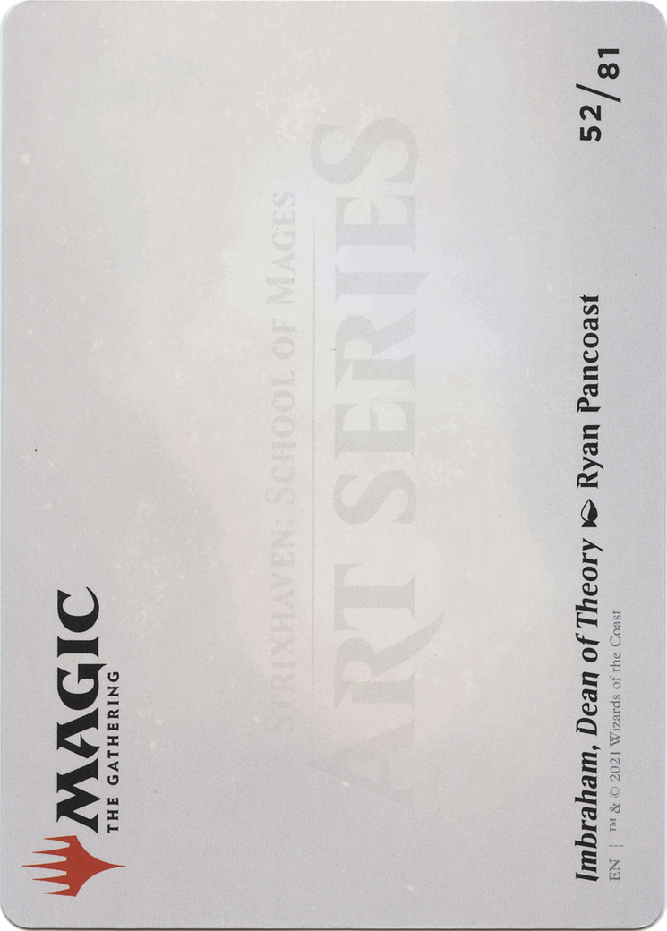 Imbraham, Dean of Theory // Imbraham, Dean of Theory (ASTX-052) - Strixhaven Art Series (Borderless) Foil