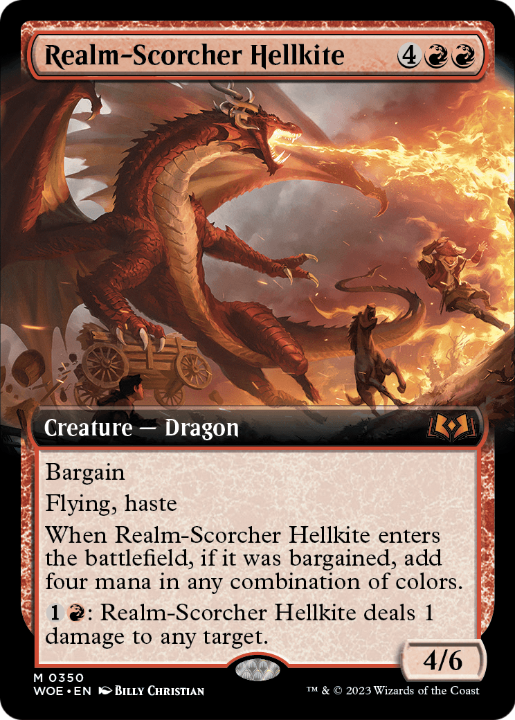 Realm-Scorcher Hellkite (Extended Art) (WOE-350) - Wilds of Eldraine: (Extended Art) Foil