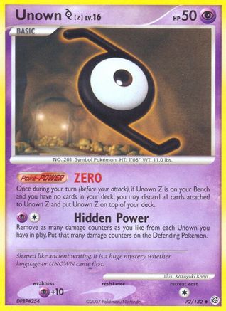 Unown [Z]/132  Secret Wonders - Uncommon