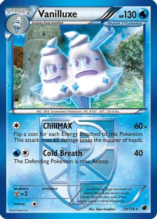 Vanilluxe (Team Plasma)  - Reverse Holofoil Plasma Freeze - Rare