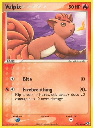 Vulpix 072  - Reverse Holofoil Emerald - Common