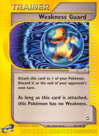 Weakness Guard  - Reverse Holofoil Aquapolis - Uncommon