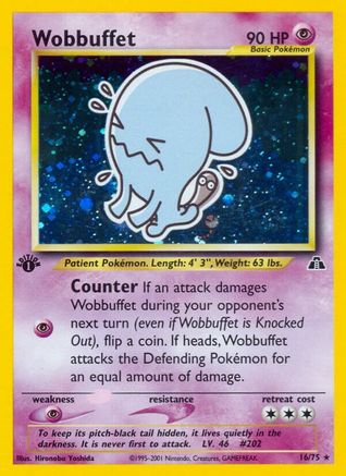 Wobbuffet (16) (16) 016/75  - 1st Edition Holofoil Neo Discovery - Holo Rare