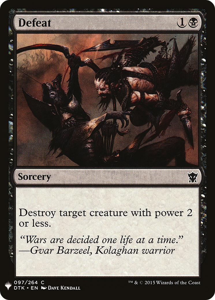 Defeat (LIST-DTK-97) - The List
