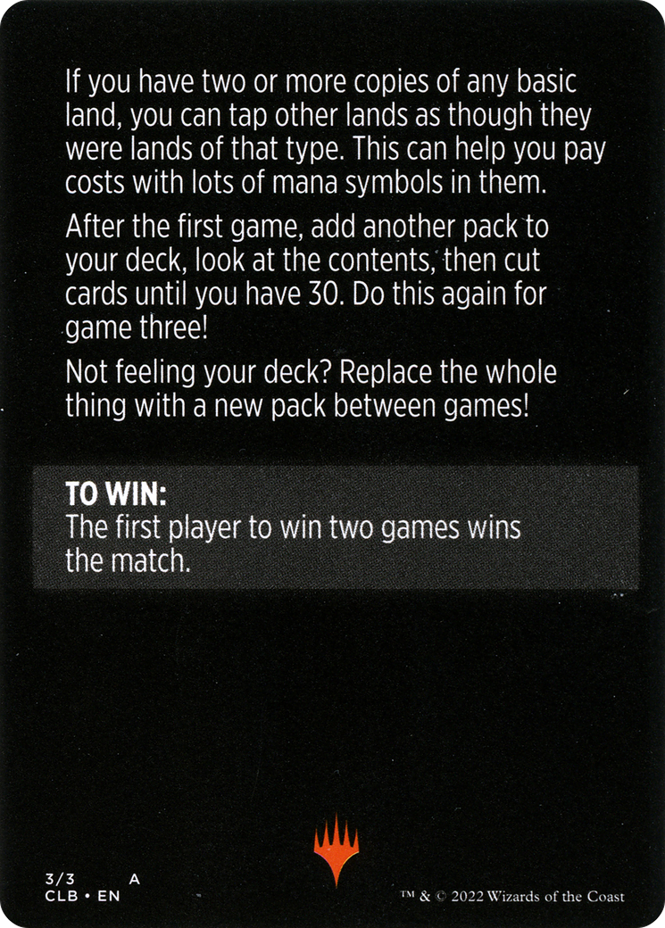 Mini-Master // Mini-Master (cont'd) (MCLB-003) - Commander Legends: Battle for Baldur's Gate Minigames