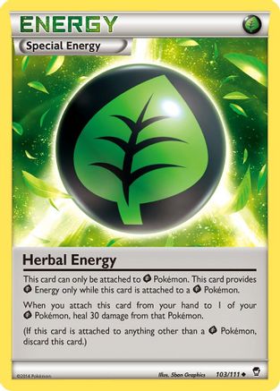 Herbal Energy 103  - Reverse Holofoil XY  Furious Fists - Uncommon