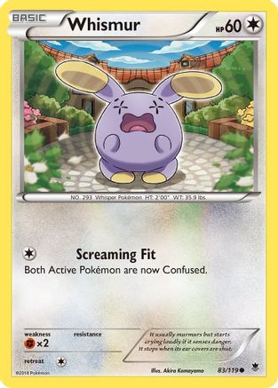 Whismur  - Reverse Holofoil XY  Phantom Forces - Common
