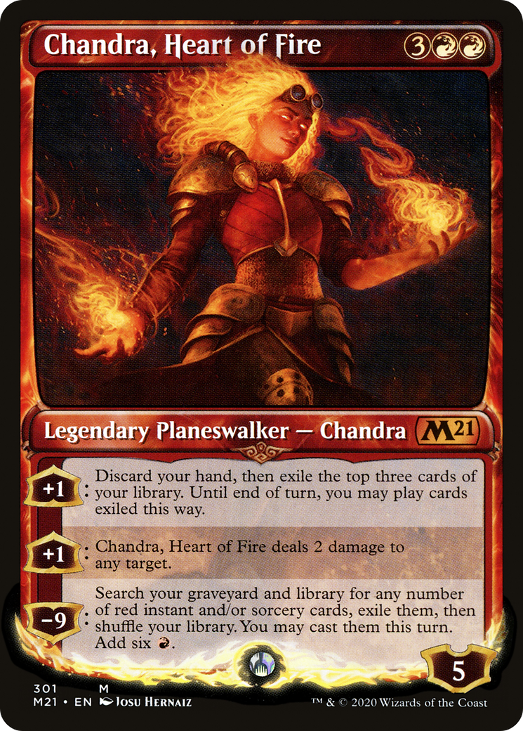 Chandra, Heart of Fire (Showcase) (M21-301) - Core Set 2021: (Showcase) Foil
