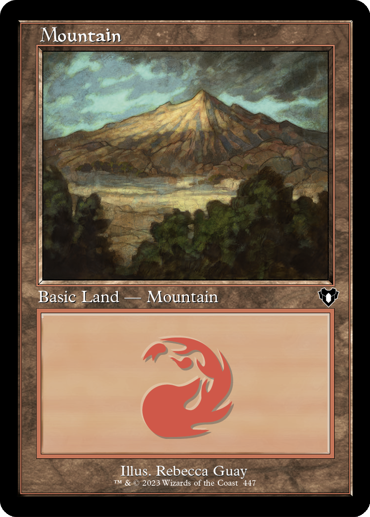 Mountain (447) (Retro Frame) (CMM-447) - Commander Masters Foil