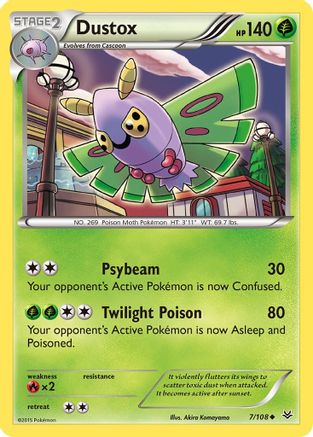 Dustox (7) (7) 007  - Reverse Holofoil XY  Roaring Skies - Uncommon