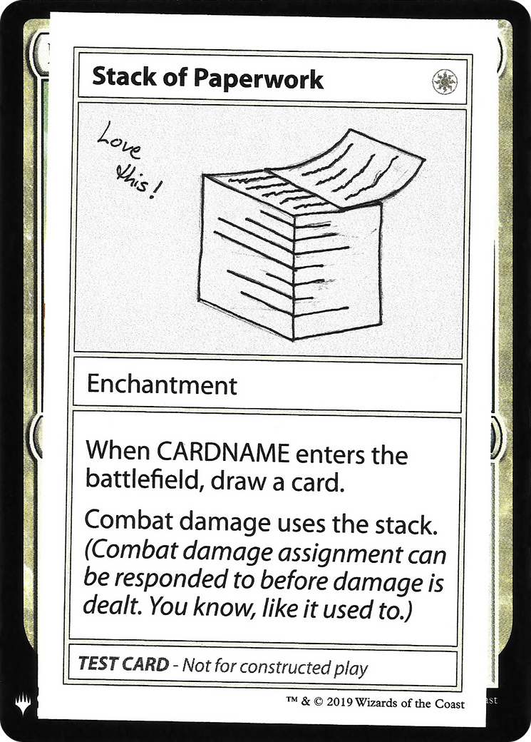 Stack of Paperwork (CMB1-) - Mystery Booster Playtest Cards 2019