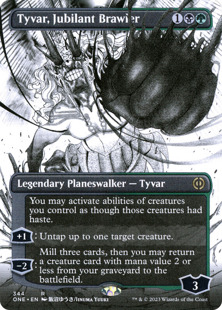 Tyvar, Jubilant Brawler (Borderless) (ONE-344) - Phyrexia: All Will Be One: (Showcase) Foil