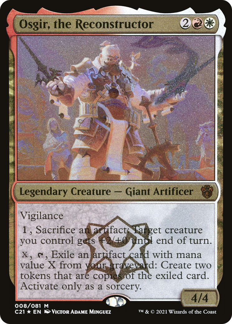 Osgir, the Reconstructor (Display Commander) - Thick Stock (C21-008) - Commander 2021 Display Commanders Foil