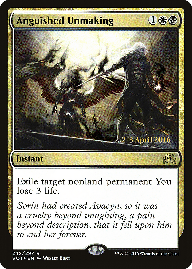 Anguished Unmaking (PRE-242S) - Shadows over Innistrad Promos Foil