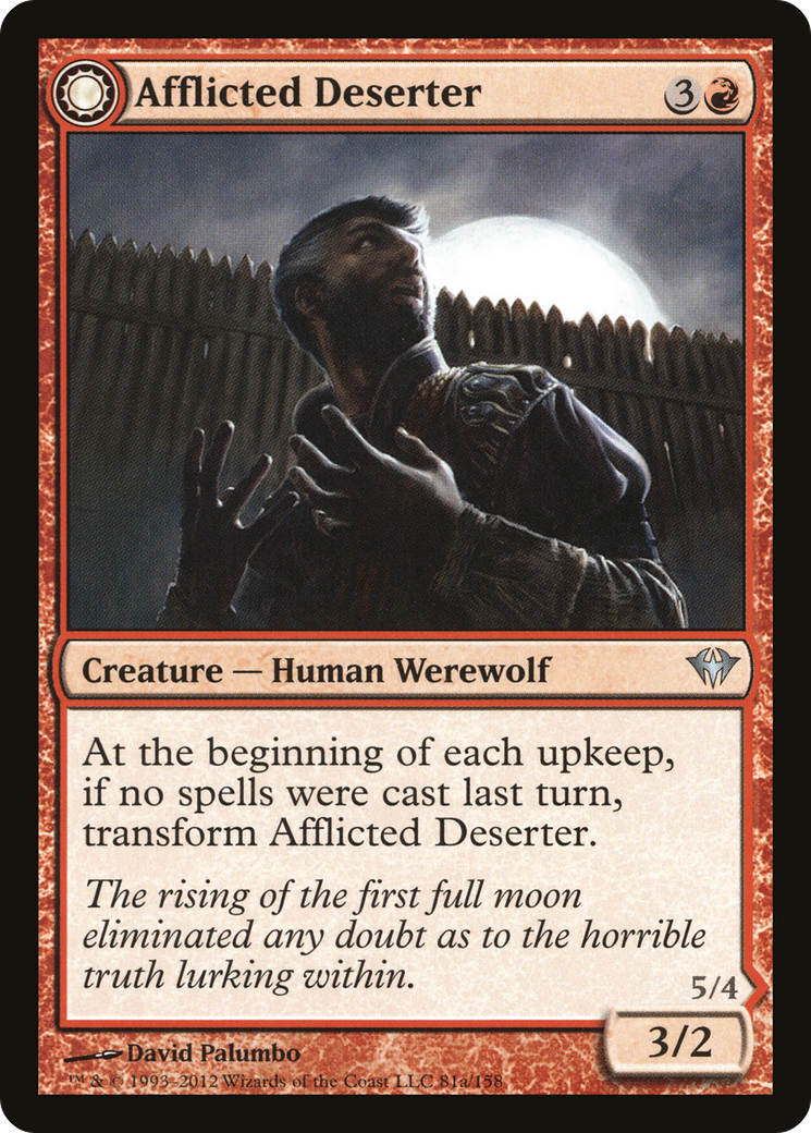 Afflicted Deserter (DKA-081) - Dark Ascension: (Double Faced Transform) Foil