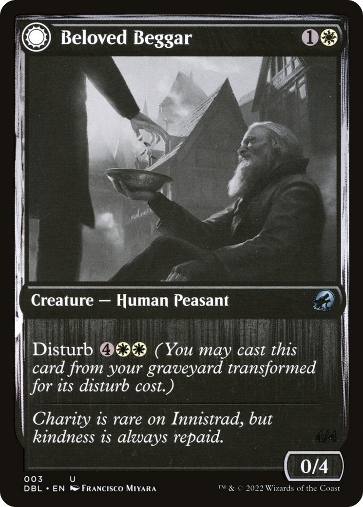 Beloved Beggar (DBL-003) - Innistrad: Double Feature: (Double Faced Transform) Foil