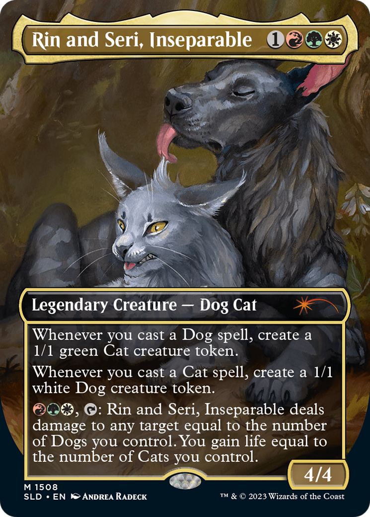 Rin and Seri, Inseparable (Display Commander) - Thick Stock (SLD-1554) - Secret Lair Drop (Borderless)