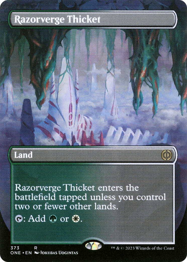 Razorverge Thicket (Borderless) (ONE-373) - Phyrexia: All Will Be One