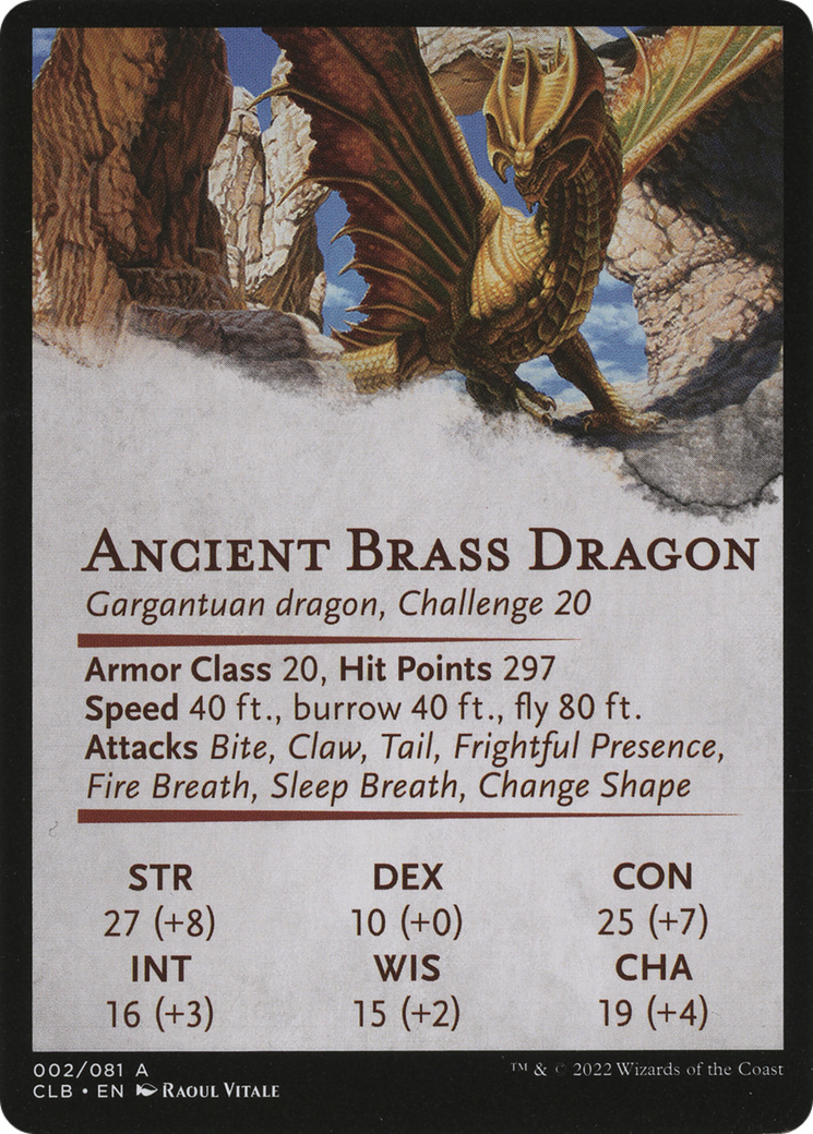 Ancient Brass Dragon // Ancient Brass Dragon (ACLB-002) - Battle for Baldur's Gate Art Series (Borderless)