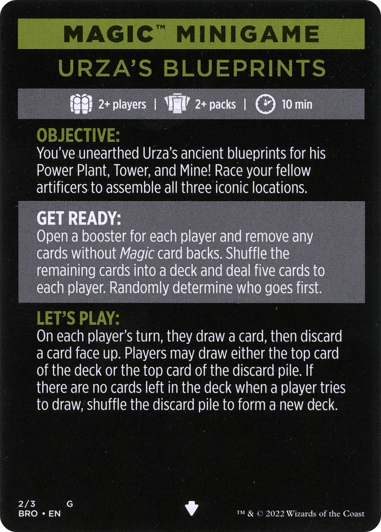 Urza's Blueprints (minigame) // Urza's Blueprints (cont'd) (MBRO-002) - The Brothers' War Minigames Foil