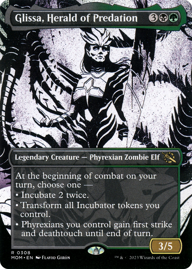 Glissa, Herald of Predation (Showcase) (MOM-308) - March of the Machine: (Showcase) (Borderless)