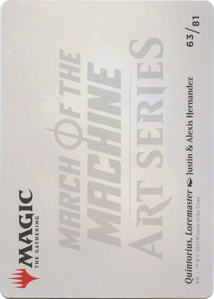 Quintorius, Loremaster // Quintorius, Loremaster (AMOM-063) - March of the Machine Art Series (Borderless) Foil