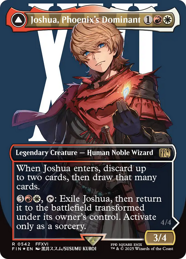 Joshua, Phoenix's Dominant (Borderless) (Surge Foil) (FIN-542) - FINAL FANTASY: (enchantment) Foil