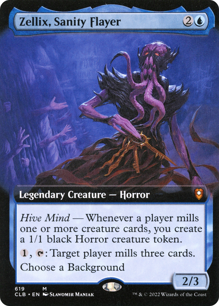 Zellix, Sanity Flayer (Extended Art) (CLB-619) - Commander Legends: Battle for Baldur's Gate: (Extended Art) Foil